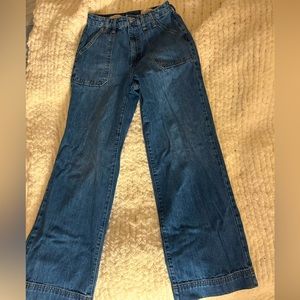 Target wide leg, dark wash jeans